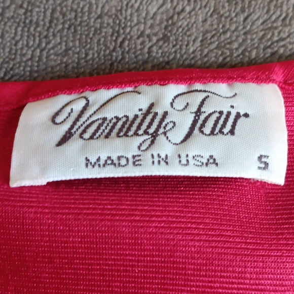 Vanity Fair Fuchsia Lace Trim Chemise Nightgown Slip Dress, Pink, Vintage - Picture 8 of 8